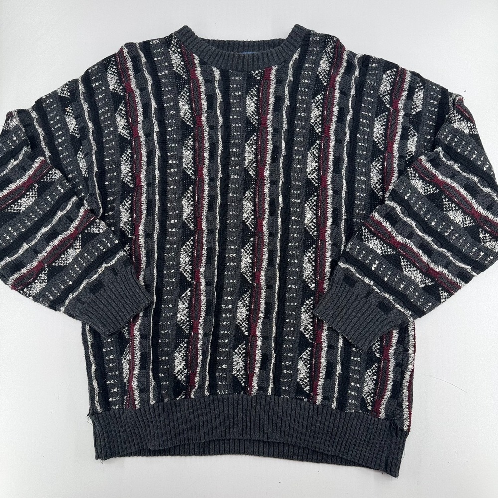 1980s TownCraft Textured Cosby Style Pullover Sweater Adult MENS SIZE LARGE